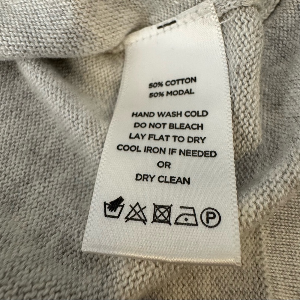 LILLA P Rib Trim Puff Sleeve Sweater Heather Gray Size XS Cotton Modal‎ - Picture 9 of 14